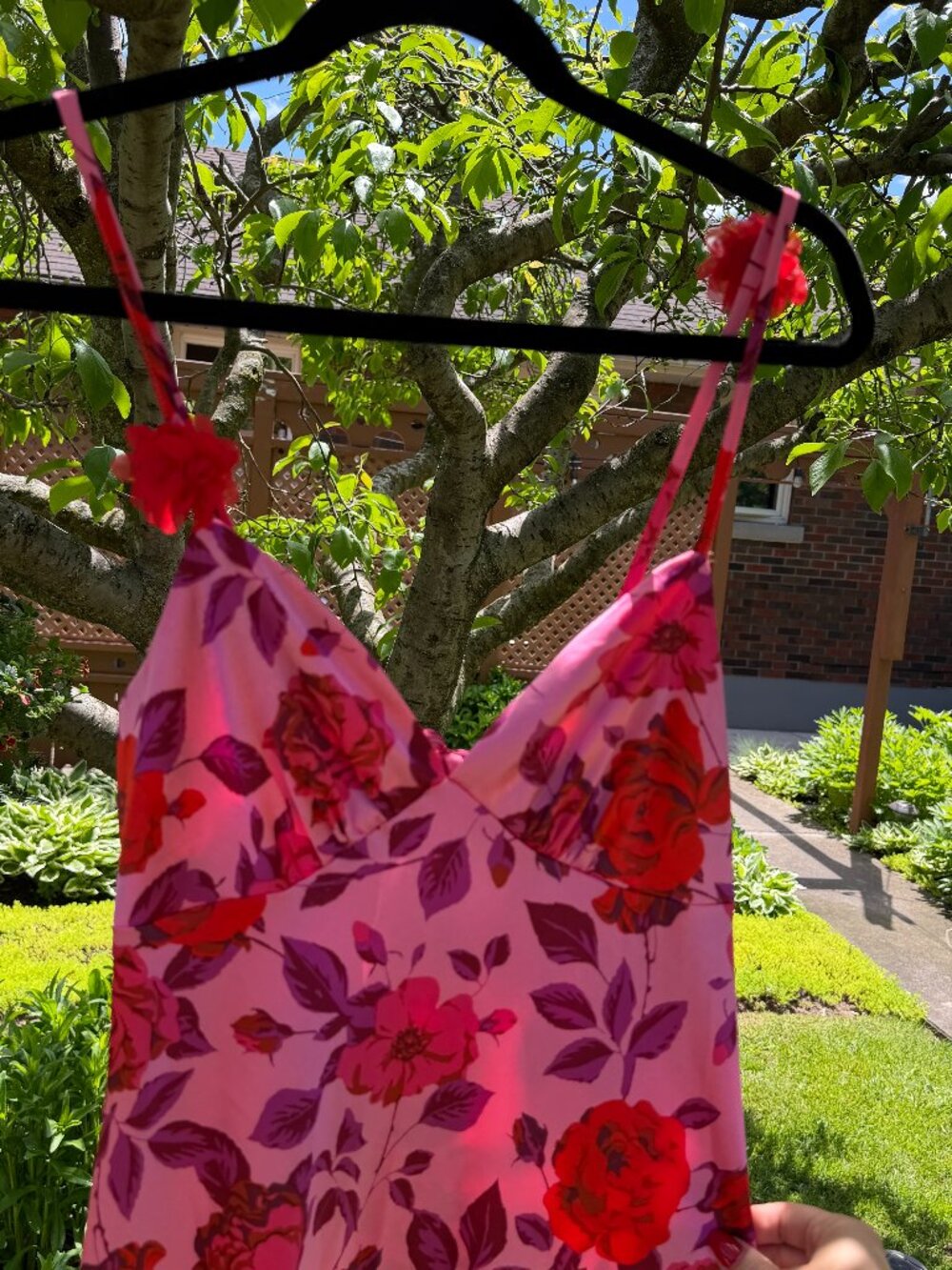 Floral Satin Slip Midi Dress - Picture 3 of 7